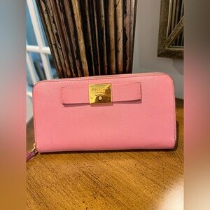 PRADA Saffiano Lux Leather Continental Wallet